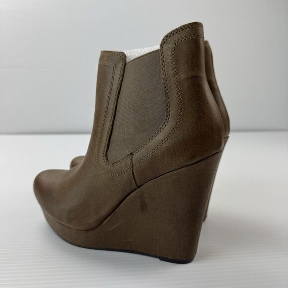 Seychelles Prime Suspect Brown Leather Wedge Chelsea Booties Women 10 NWOB - Picture 9 of 13